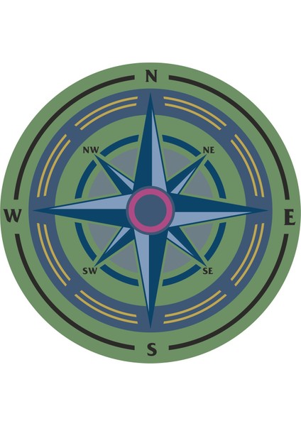 Outdoor Adventure Camping Pusula Sticker - 22097