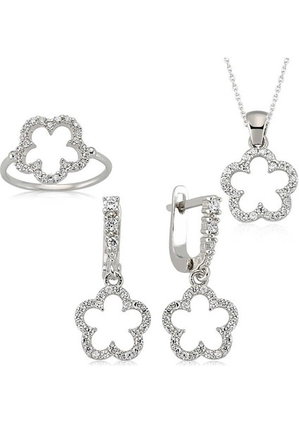 Gümüş Çiçek Bayan Set