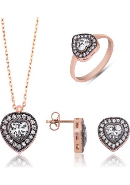 Gümüş Elmas Montür Kalpli Kadın Set