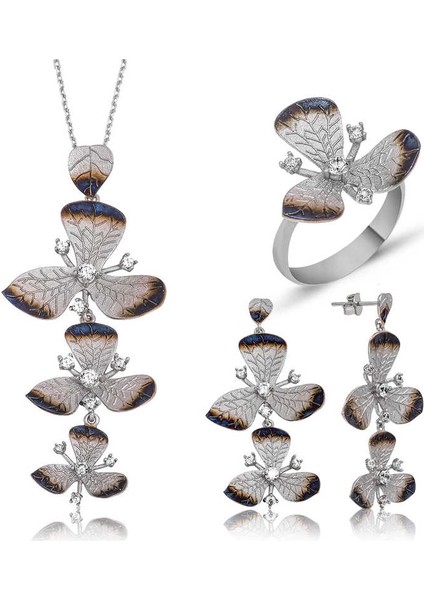 Gümüş Çiçek Kadın Set