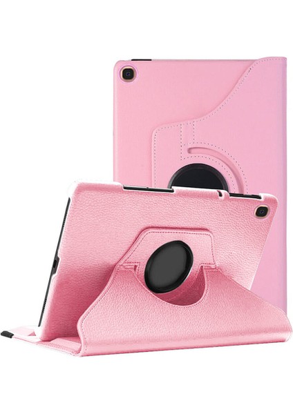 Samsung Galaxy Tab S7 Plus T970-T976 360° Rotating Stand Tablet Kılıfı Koyu Pembe