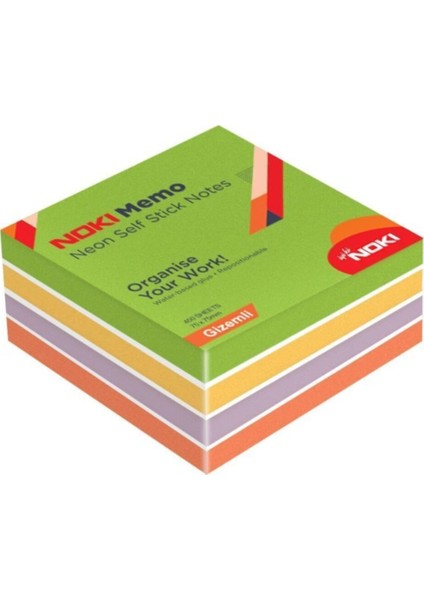 Yapışkanlı Not Kağıdı Küp 450 Sayfa 75X75 Neon Gizemli 12014-22