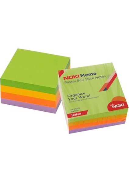 Yapışkanlı Not Kağıdı Küp 400 Sayfa 75X75 Pastel Bahar 12013-11
