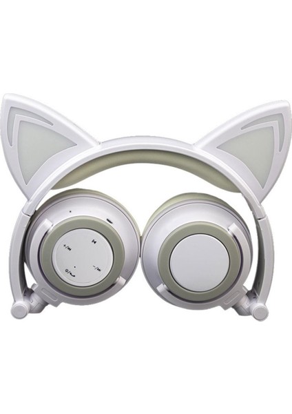 Kedi Temalı Katlanır Bluetooth Kulaklık - Beyaz Gri (Yurt Dışından) modelleri