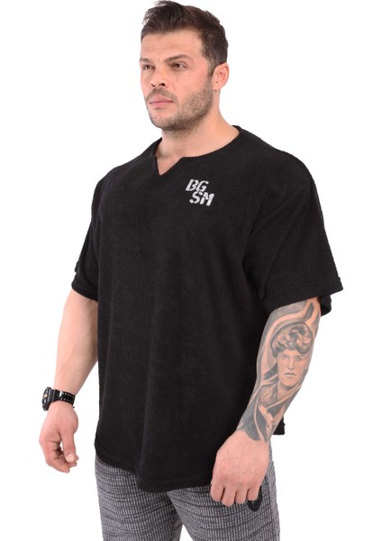 Oversize Erkek T-Shirt Havlu Antrenman Üstü Big Sam 3293