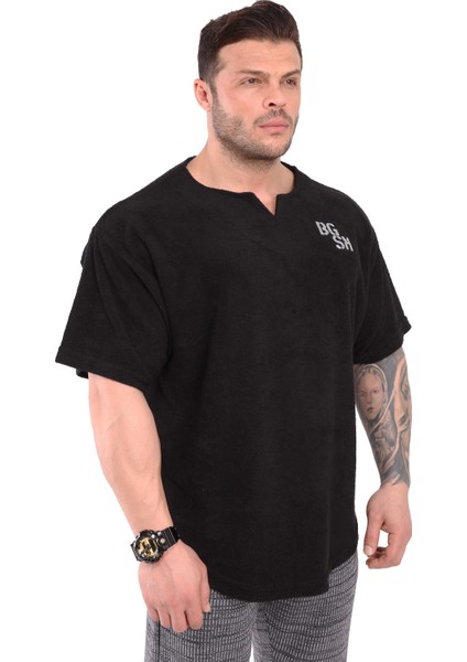 Oversize Erkek T-Shirt Havlu Antrenman Üstü Big Sam 3293