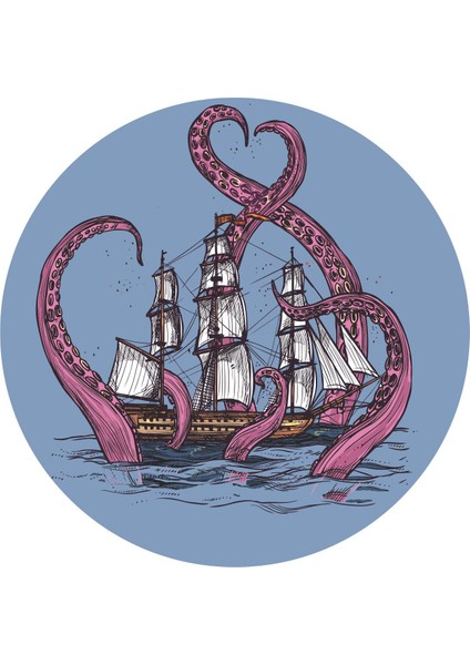 Adventure Okyanus Gemi Ahtapot Sticker - 22093