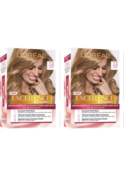 L'Oréal Paris Loreal Paris Excellence Saç Boyası 7.3 Kumral Dore x 2