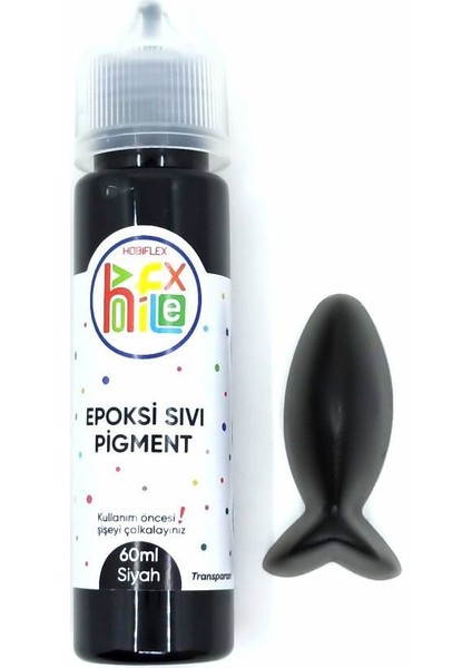 Epoksi Reçine Bazlı Sıvı Pigment Boya Transparan 60 ml Siyah