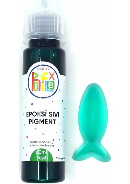 Epoksi Reçine Bazlı Sıvı Pigment Boya Transparan 60 ml Yeşil