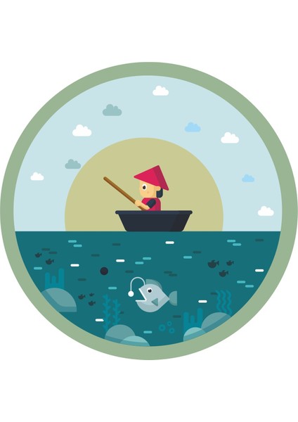 Balıkçılık Deniz Sticker - 22079