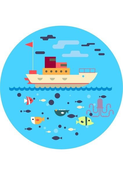 Balıkçılık Deniz Gemi Sticker - 22080