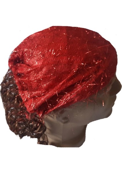 Kırmızı Renk Bandanalı Kahverengi Saçlı Puruk