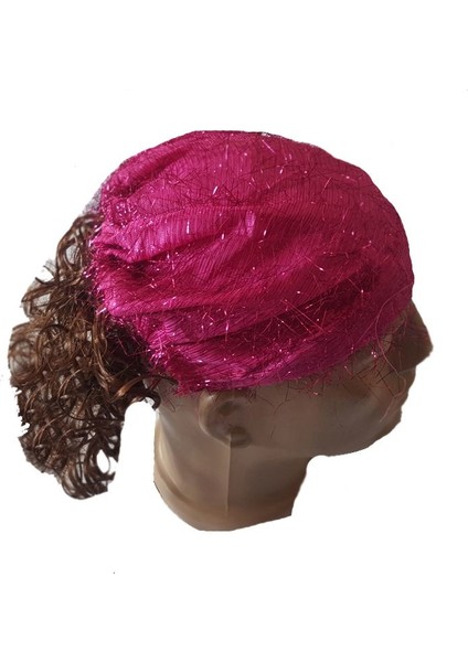 Pembe Renk Bandanalı Kahverengi Saçlı Puruk