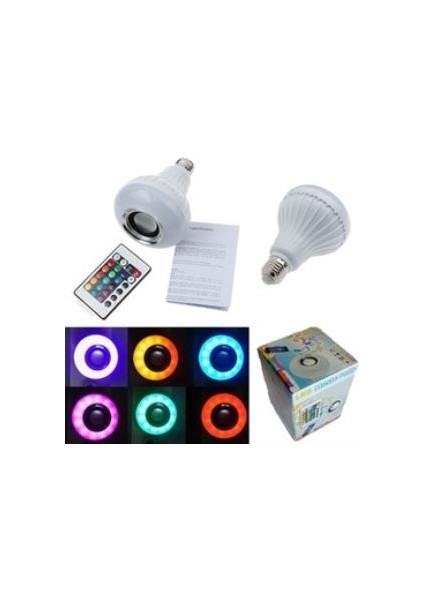 Bluetooth Hoparlörlü Kumandalı Rgb Akıllı LED Ampul-16 Renk