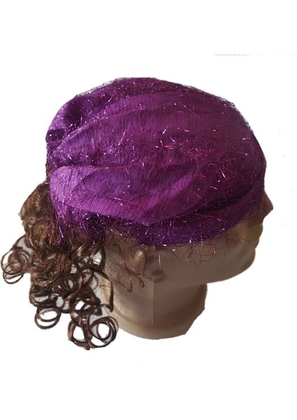 Mor Renk Bandanalı Kahverengi Saçlı Puruk