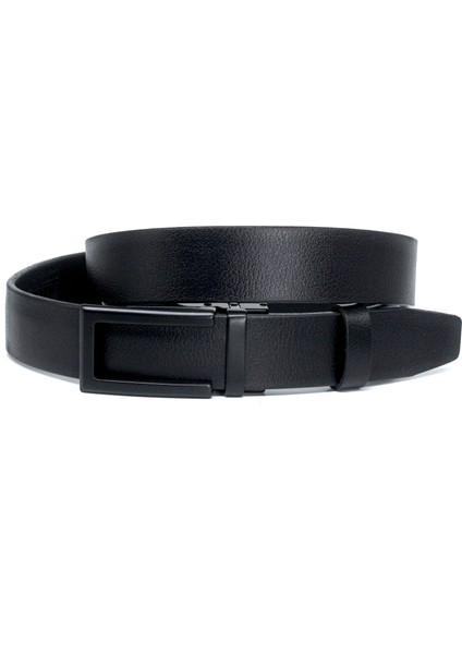 Manda Derisi Otomatik Tokalı Deliksiz Erkek Kemeri Siyah