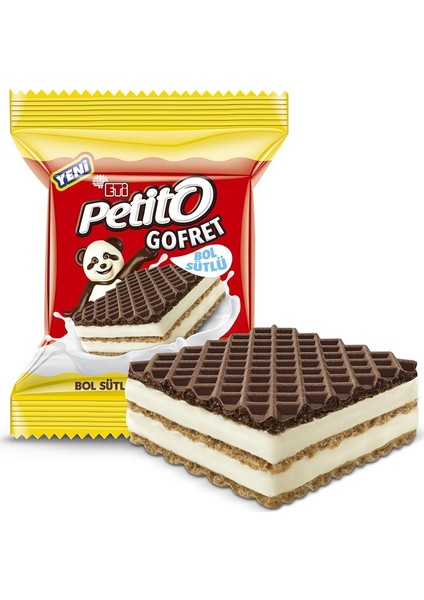 Petito Bol Sütlü Kremali Sade Kakaolu Gofret 26 g x 24 Adet