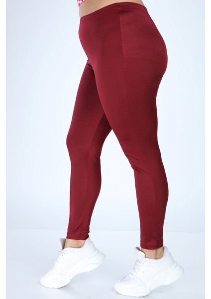 Lir Kadın Büyük Beden Tayt Bordo L2325 fırsatları