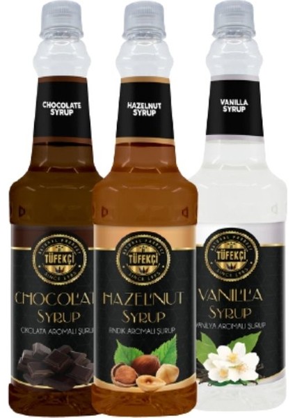 3lü Avantajlı Paket Vanilya, Fındık ve Çikolata Şurup 3X750 ml
