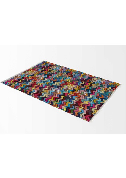 Soft Kilim - Saçaklı Renkli Dijital Baskı HV-SK-910