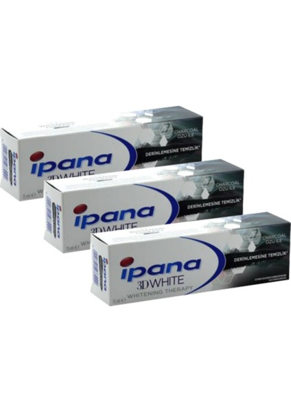 Ipana 3D White Kömür Özlü 75ML X3