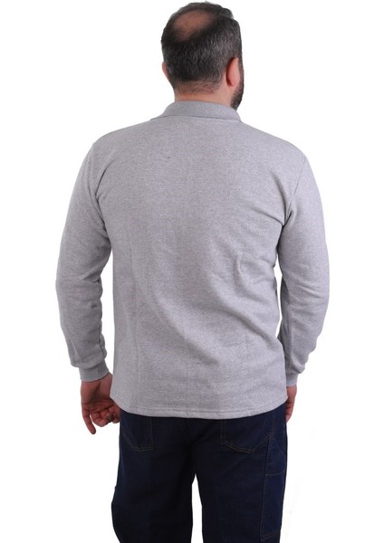 Eser - Polo Yaka Sweatshirt - Cepli - Gri Açık fiyatları