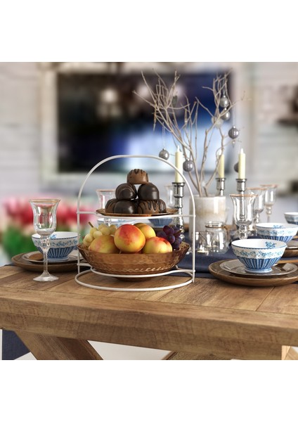 2'li Servis Standı & Dolap Içi Raf Beyaz MG072 fırsatları