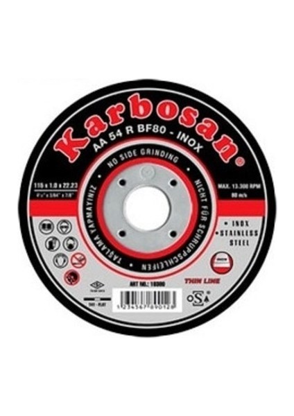 115X1.0 mm Inox Kesici Disk (20 Adet)