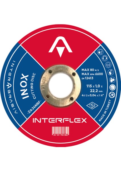 115X1.0 mm Inox Kesici Disk (20 Adet)