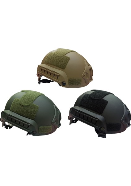 Bora Air-Soft Kompozit Raylı Kulaksız Koruyucu Kask Miğfer Yeşil