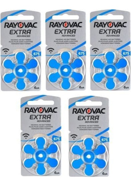 Extra Advanced 675 PR44 Numara Kulaklık Pili 6'lı 5 Paket
