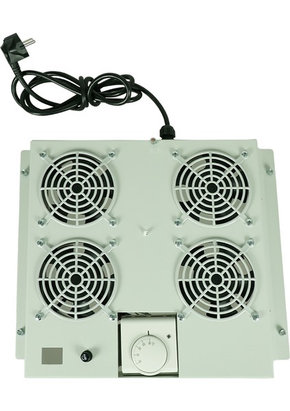 4lü Rack Kabinet Fan Modülü Termostatlı Ral 7035 Gri