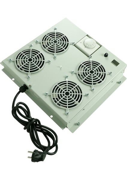 4lü Rack Kabinet Fan Modülü Termostatlı Ral 7035 Gri