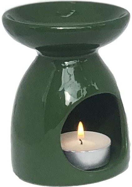 Evim Dekoratif Yeşil Seramik Mumluk Modern Tasarım 1 Mum Gözü ile Şık Görünüm