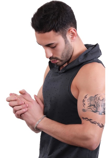 Erkek Antik Gümüş Kaplama Lastikli Asimetrik Parçacıklı Bileklik modelleri