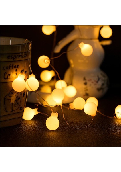 Top Pilli Yılbaşı Ağaç Bahçe Ip Süs 20 LED Işık 3m Gün Işığı Rgb