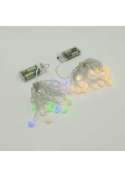 Top Pilli Yılbaşı Ağaç Bahçe Ip Süs 20 LED Işık 3m Gün Işığı Rgb fırsatları