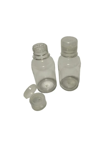 Şeffaf Fliptop Kapaklı Plastik Şişe 100 ml x 10 Adet