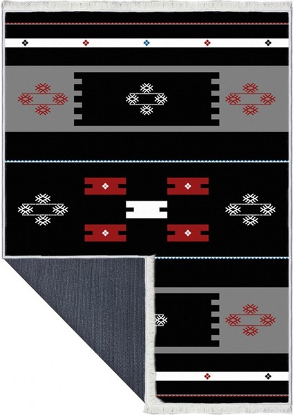 Makinede Yıkanabilen Leke Tutmaz Kolay Temizlenir Dokuma Taban Kumaş Üzerine Dijital Baskı Saçaklı Halı 160 x 230 cm
