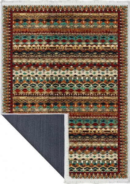 Makinede Yıkanabilen Leke Tutmaz Kolay Temizlenir Dokuma Taban Kumaş Üzerine Dijital Baskı Saçaklı Halı 80 x 200 cm