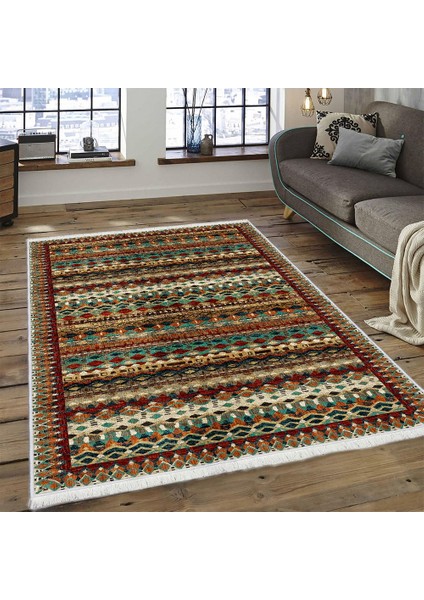 Makinede Yıkanabilir Oturma Odası Halısı Kaymaz Taban Halı 100 x 140 cm