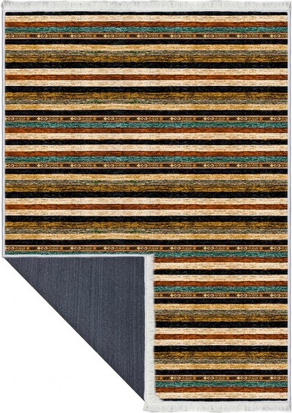 Makinede Yıkanabilen Leke Tutmaz Kolay Temizlenir Dokuma Taban Kumaş Üzerine Dijital Baskı Saçaklı Halı 80 x 140 cm