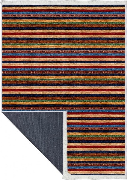 Makinede Yıkanabilen Leke Tutmaz Kolay Temizlenir Dokuma Taban Kumaş Üzerine Dijital Baskı Saçaklı Halı 130 x 180 cm