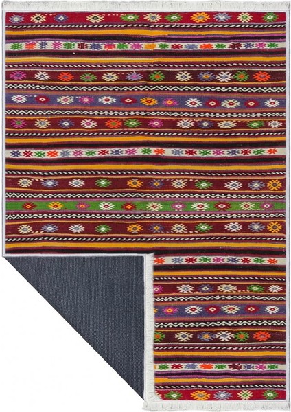 Makinede Yıkanabilen Leke Tutmaz Kolay Temizlenir Dokuma Taban Kumaş Üzerine Dijital Baskı Saçaklı Halı 80 x 140 cm