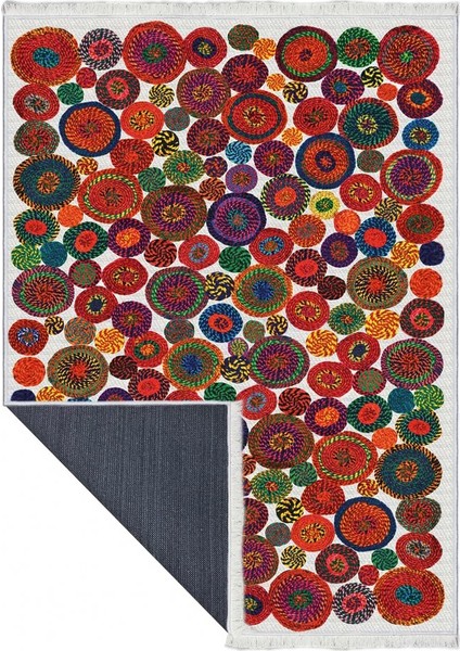 Makinede Yıkanabilen Leke Tutmaz Kolay Temizlenir Dokuma Taban Kumaş Üzerine Dijital Baskı Saçaklı Halı 130 x 180 cm