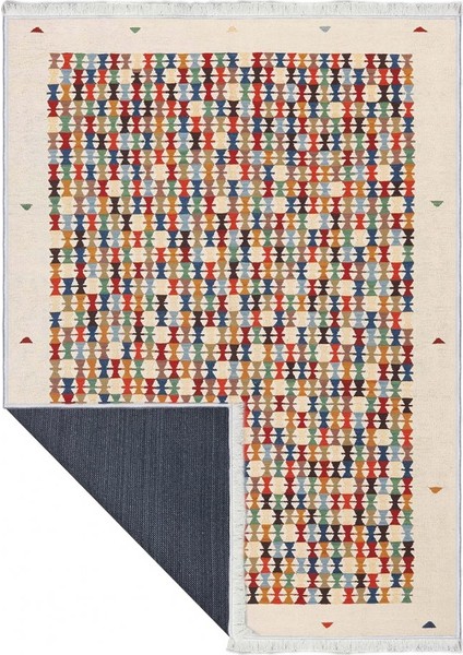 Makinede Yıkanabilen Leke Tutmaz Kolay Temizlenir Dokuma Taban Kumaş Üzerine Dijital Baskı Saçaklı Halı 130 x 180 cm