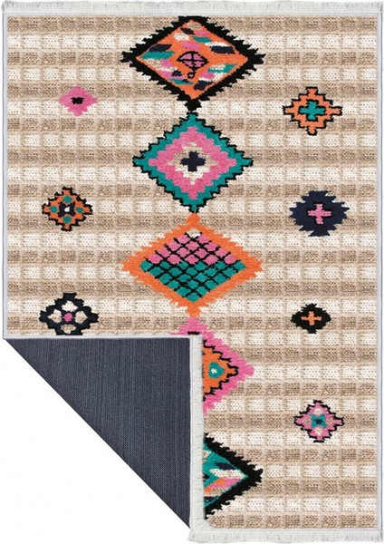 Makinede Yıkanabilen Leke Tutmaz Kolay Temizlenir Dokuma Taban Kumaş Üzerine Dijital Baskı Saçaklı Halı 160 x 230 cm
