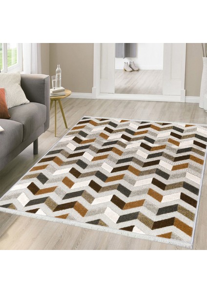 Makinede Yıkanabilir Oturma Odası Halısı Kaymaz Taban Halı 160 x 230 cm