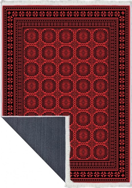 Makinede Yıkanabilen Leke Tutmaz Kolay Temizlenir Dokuma Taban Kumaş Üzerine Dijital Baskı Saçaklı Halı 80 x 140 cm